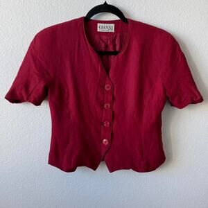 Vintage burgundy short sleeve coat